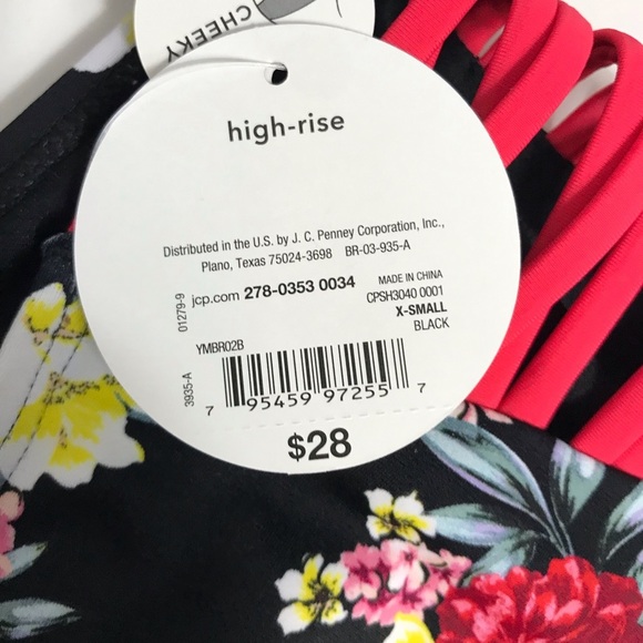 NWT Decree Floral HighWaist Cheeky Bikini Swimsuit - Picture 10 of 16